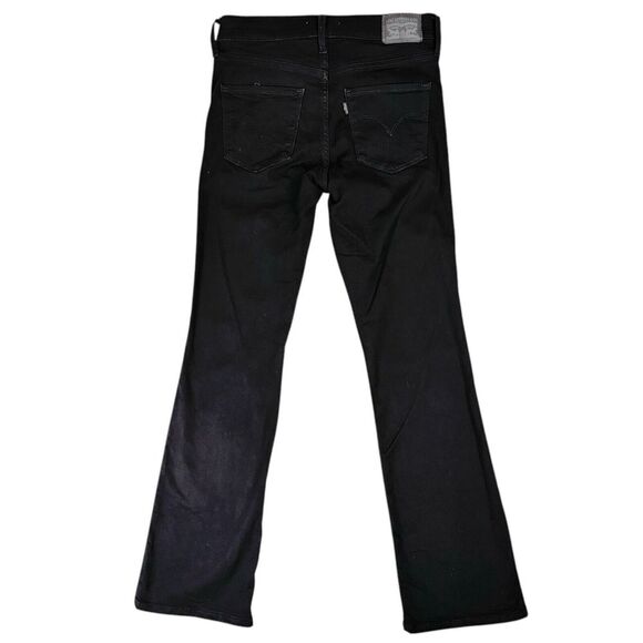 Levi's 315 Shaping Bootcut Jeans Size 28 Black Mid Rise Stretch Western Boho - Picture 4 of 14
